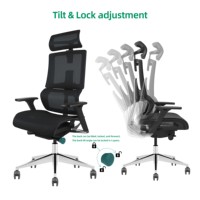 Chaise de bureau ergonomique moderne à dossier haut, réglable, testée BIFMA, pour personnel, bureau, ordinateur, espace de travail professionnel, bureau à domicile