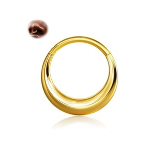 Anneau de nez en forme de croissant de lune en acier inoxydable doré, bijou de septum, piercing d'oreille, forme ronde M2408 - Product Image 5