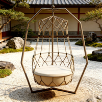 Fauteuil suspendu haut de gamme en aluminium, canapé balançoire d'extérieur résistant aux intempéries, lit de jardin, mobilier de patio haut de gamme pour villa