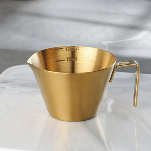 Logo personnalisé, pichet à mousse de lait pour café en acier inoxydable 304 de 100 ml, avec poignée et échelle - Product Image 5