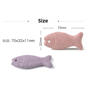 Colgante <span class=keywords><strong>de</strong></span> collar hecho a mano DIY con forma <span class=keywords><strong>de</strong></span> pez, <span class=keywords><strong>de</strong></span> roca volcánica, piedra natural, cuentas sueltas, adornos colgantes, modelo 1932 - Product Image 4