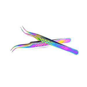 Gran oferta, pinzas para pestañas, extensiones de pestañas con punta de fibra con pinzas de extensión de pestañas de 90 grados, herramientas de belleza de acero inoxidable de alta calidad - Product Image 6