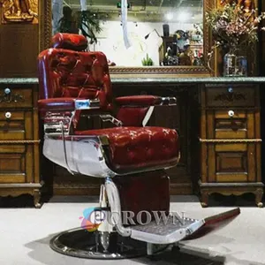 Luxury chair stool Acrylic leather salon For stool shop armchair salon Mall copper armchair leather chair