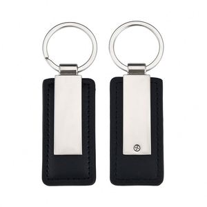 High-Quality PU <b>Leather</b> <b>Key</b> Ring <b>Chain</b> <b>Leather</b> PU Metal Keychain Laser Engraved Logo PU Metal Keychain - Product Image 2