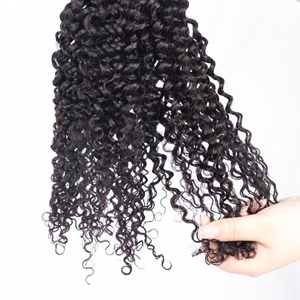 2025 meilleure vente de haute qualité brésilienne Afro crépus cheveux humains armure mongole crépus bouclés faisceaux - Product Image 5