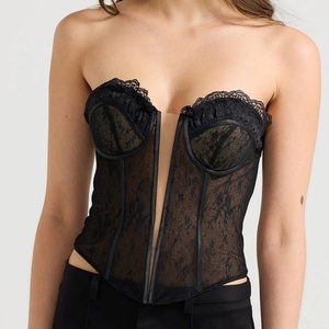 Nouveau Corset Tube Top Femme Sexy Noir Push-up en Dentelle pour Halloween – Style Spicy Gir - Product Image 2