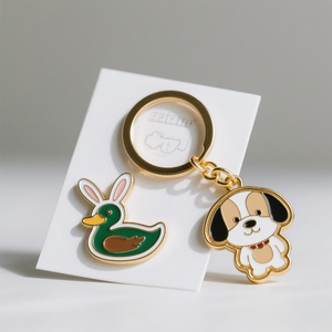 Premium Hard Enamel Metal <b>Key</b> <b>Rings</b> with Lobster Clasp for Luxury Brand Merchandise - Product Image 1