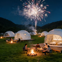 Dôme géodésique de luxe 8m en acier pour glamping, événements extérieurs et hôtel, avec poêle - Modèle 2026