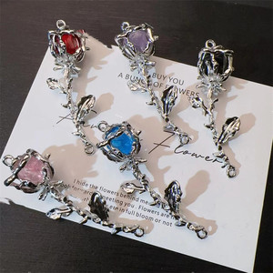 10 unids/bolsa colgante de Rosa pulsera DIY accesorios hechos a mano flor encanto - Product Image 6