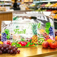 Op maat gemaakte ziplock plastic zakken, staande ziplock zakken voor vers fruit, voor voedselverpakkingen, transparante plastic zakken voor fruitverpakkingen (druiven)