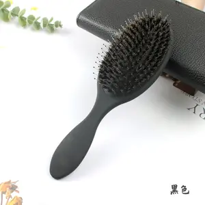 Factory Custom Logo Hot Sell Brush Massage Hair Brush Hairdressing Soft Detangling Hair Brush With Boar Bristles Mix Nylon