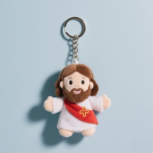 سلسلة مفاتيح مخصصة من القطيفة اليسوسية الكلاسيكية للمسيحي المنقذ شخصية - Product Image 4