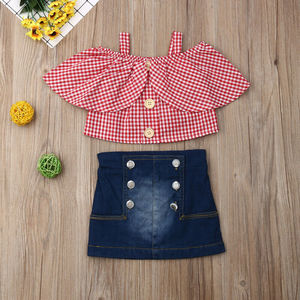 Nueva Ropa de Diseñador para Niños, Conjuntos de Verano para Mujer, Trajes de Falda Vaquera para Bebés Niñas de China - Product Image 5