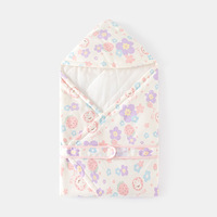 Couverture d'emmaillotage à capuche en pur coton pour nouveau-né, enveloppe pour salle d'accouchement, serviette de bain ultra douce pour bébé teinte aux colorants végétaux
