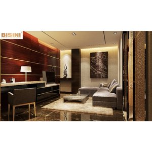 Servizio di Design d'Interni per Camere d'Albergo di Lusso, Architettura Completa, Rendering 3D, Set di Divani per Soggiorno e Pannello Murale in Ebano - Product Image 1