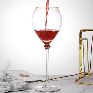 Copas de <span class=keywords><strong>Vino</strong></span> de Estilo Real con Borde Dorado de 400/280 ml, Logotipo Personalizado al por Mayor, Copas de Cristal Sopladas a Mano para <span class=keywords><strong>Vino</strong></span> Tinto y Champán - Product Image 4