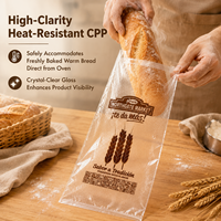 Sacs à pain en plastique micro-perforés OPP transparents, personnalisés, pour boulangerie fraîche, pain de mie, pain au levain