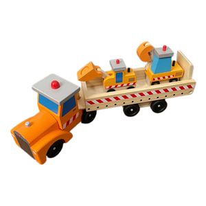 Juego de Juguetes de Construcción de Madera, Excavadora, Cargadora, Vehículos, Montessori STEM, Juego de Simulación para Niños, Venta al Por Mayor OEM - Product Image 3