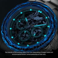 Reloj Mecánico Automático para Hombre Bonest Gatti, 40MM, Caja de Fibra de Carbono, Correa de Acero, Bisel con Tacómetro, Esfera Esqueletizada Luminosa, BG8019