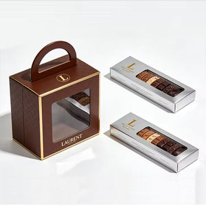 Cajas de Cartón Reciclables Personalizadas para Hornear, Cajas de Embalaje para Llevar Comida, Galletas de Chocolate, Cajas para Tartas de Huevo con Ventanas - Product Image 1