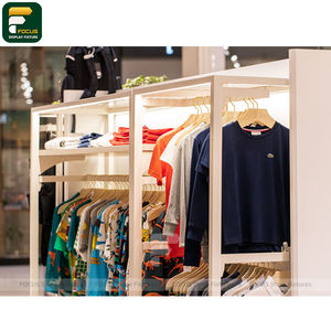 ชั้นวางโชว์สินค้าแฟชั่นหรูหราสไตล์ไลท์ลักชัวรี่ โครงทองเหลือง ตู้แขวนเสื้อผ้า เฟอร์นิเจอร์ตกแต่งภายในร้านค้า - Product Image 6