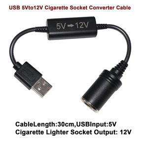 Câble de convertisseur USB vers allume-cigare pour voiture Adaptateur de convertisseur USB 5V à 12V pour accessoires automobiles - Product Image 5
