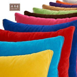 หมอนอิงกำมะหยี่ซิดันดัน 28x28x14 ซม. ทรงสี่เหลี่ยม สีพื้น ผ้ากำมะหยี่ สำหรับตกแต่งบ้าน หมอนเดินทาง - Product Image 1