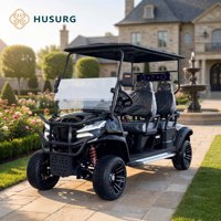 Voiturette de golf électrique tout-terrain noire 4 places, rehaussée, avec audio Bluetooth, certifiée CE, idéale pour les visites en villa et en montagne (ODM)