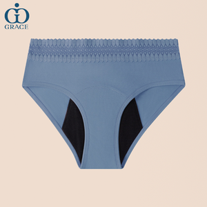 <span class=keywords><strong>Braga</strong></span> de encaje de malla de 4 capas, Calzones Menstruales a prueba de fugas, bragas fisiológicas de algodón orgánico para <span class=keywords><strong>postparto</strong></span> - Product Image 5