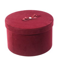 Vente en gros Boîte à fleurs en velours de luxe Boîte à fleurs en velours ronde Boîtes à fleurs en velours en cercle pour roses conservées