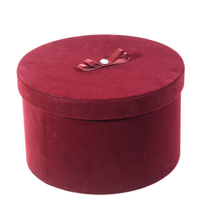 Caja de flores de terciopelo de lujo al por mayor caja de terciopelo de flores redonda cajas de terciopelo de flores circulares para Rosas preservadas - Product Image 6