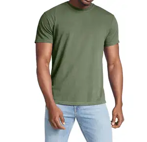 Buena calidad personalizado al por mayor camiseta de bambú impresión a pedido camiseta de tela de algodón logotipo personalizado camiseta