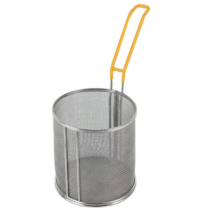 304 Stainless Steel Pasta Basket Fine Mesh Round Strainer For Noodle <b>Vegetable</b> Cooking 2.0-3.0L With Handle - Product Image 4