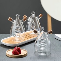 Grosir diskon besar 2 in 1 kaca dapur, Dispenser Minyak & cuka Pot botol wadah bumbu Pot botol wadah