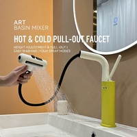 Robinet de cuisine et salle de bain intelligent MOSHE à poignée unique, à poser sur comptoir, avec cartouche céramique, en laiton, contrôle eau chaude/froide, design moderne
