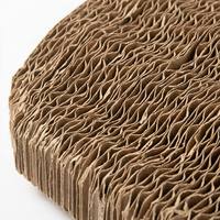 Griffoir vertical pour chat en carton ondulé, double trou, panneau latéral en bois, dessus ondulé, lit cachette pour chat, mobilier d'intérieur pour animaux de compagnie