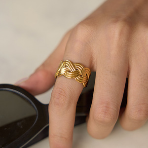 Modern 18K Gold Plated Cocktail <b>Ring</b> for Women Adjustable Fashion Jewelry No Stone Plain Design Daily Wear <b>Statement</b> <b>Ring</b> - Product Image 2