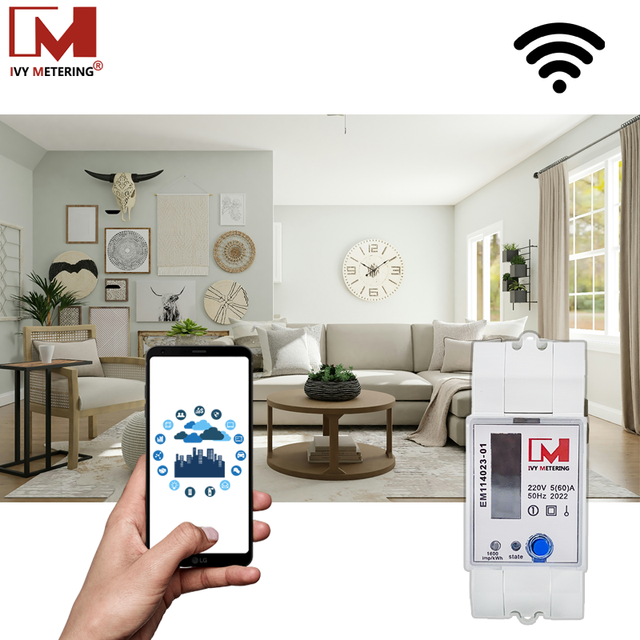 1Phase Wifi Energy Meter with Built-in Relay for IOT Smart Building Power Monitor