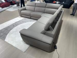 Maßgefertigtes Premium-Leder Elektrisch Verstellbares Modulares Funktionales Komfortables Eck-Schiebe-L-förmiges Relaxsofa-Set - Product Image 4