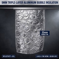 Rouleau d'isolation en aluminium à bulles simple, écologique et moderne, épaisseur 9 mm, diamètre des bulles 25 mm, barrière radiante pour entrepôt