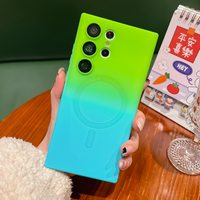 Étui de téléphone de luxe sans fil à chargement magnétique, finition mate électroplaquée, antichoc en TPU souple avec anneau pour S22 S23 Plus S23 S24 Ultra