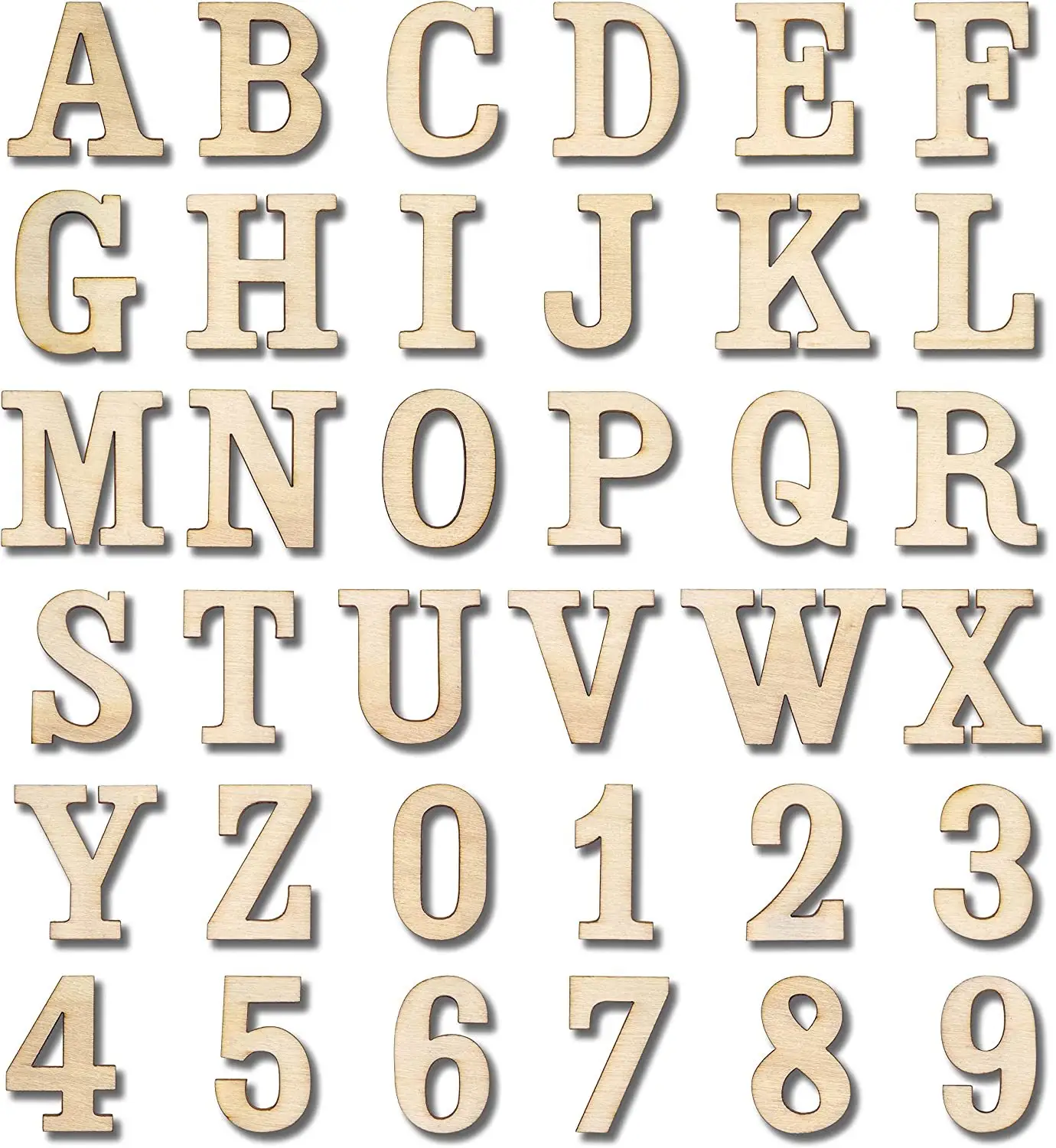 Деревянный Алфавит Монтессори с лазерной резкой, 26 Английских Букв и 10 чисел