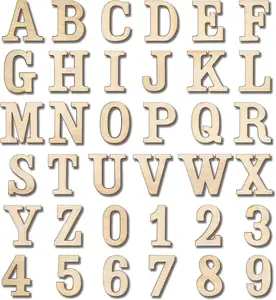 เลเซอร์ตัดไม้มอนเตสซอรี่ไม้26ตัวอักษรภาษาอังกฤษตัวอักษรและ10ตัวเลข
