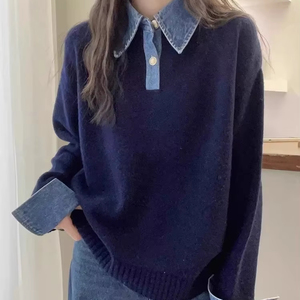 2025 nouveau pull ample col POLO pull décontracté pour femme - Product Image 1