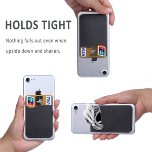 Porte-cartes adhésif en silicone pour téléphone - Portefeuille autocollant pour smartphones - Porte-cartes <span class=keywords><strong>de</strong></span> crédit et d'identité pour téléphones <span class=keywords><strong>iPhone</strong></span> Samsung Galaxy - Product Image 4