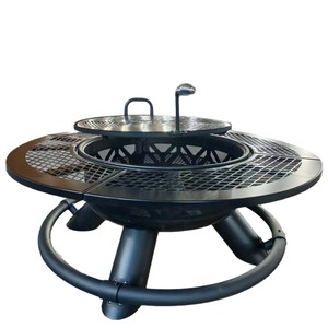 Grand <span class=keywords><strong>brasero</strong></span> extérieur en fer avec plateau élargi, foyer pour bois de chauffage et barbecue, foyer de jardin, poêle à charbon pour réceptions familiales - Product Image 5