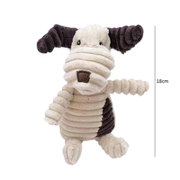 Animaux mignons en velours côtelé chien en peluche chiot jouet grinçant jouets à mâcher résistant aux morsures accessoire pour animaux de compagnie