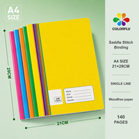 Cahiers d'exercices A5 en gros, couverture couleur personnalisée pour les écoles d'Angola, région africaine, 140 pages, lignés simple.