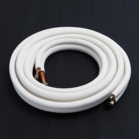 Kit de conduites pour mini-split 1/4'' 3/8'' en cuivre pour climatisation, tube isolé en PE blanc épaissi en spirale