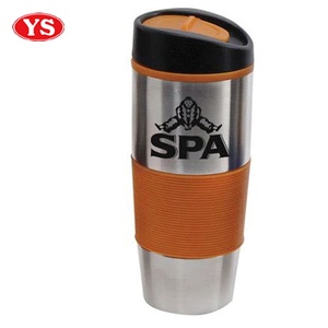 Ecológico Best Seller personalizado 16oz. Tazas de viaje de café de doble pared aisladas con banda <span class=keywords><strong>TPR</strong></span> - Product Image 4